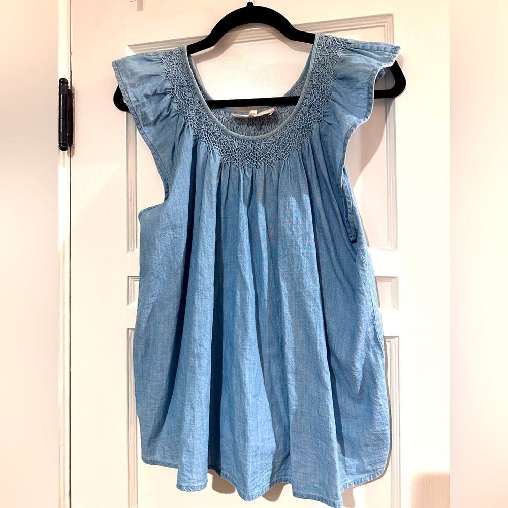 Beautiful Chambray Flutter Tank By This Is The Gr… - image 1